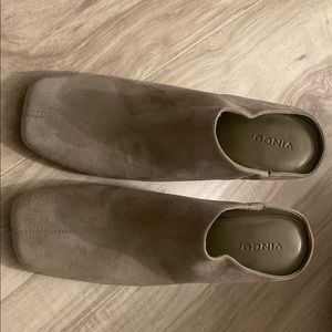 Vince Taupe Suede Wedges